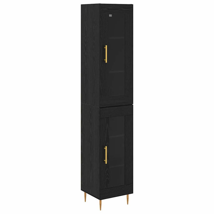 Bufet Stejar Negru 34,5 x 34 x 180 cm Lemn compozit - WALTI WALTI