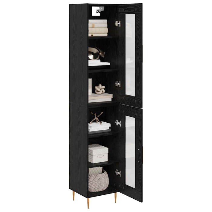 Bufet Stejar Negru 34,5 x 34 x 180 cm Lemn compozit - WALTI WALTI