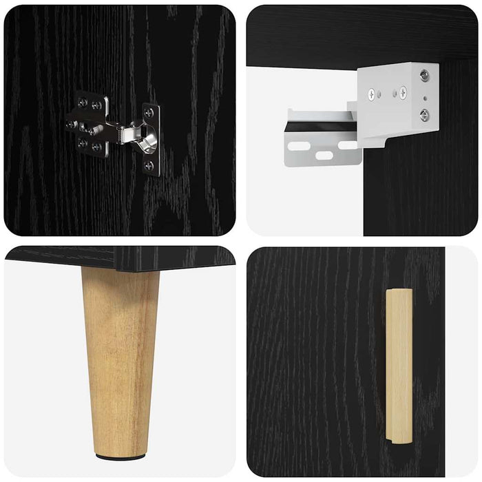 Bufet Pe perete 2 pcs Stejar Negru Lemn compozit - WALTI WALTI