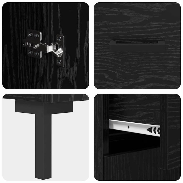 Bufet cu sertar Stejar Negru 69,5 x 34 x 180 cm Lemn compozit - WALTI WALTI