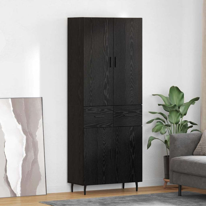 Bufet 2 pcs Stejar negru 69,5 x 34 x 180 cm Lemn compozit - WALTI WALTI