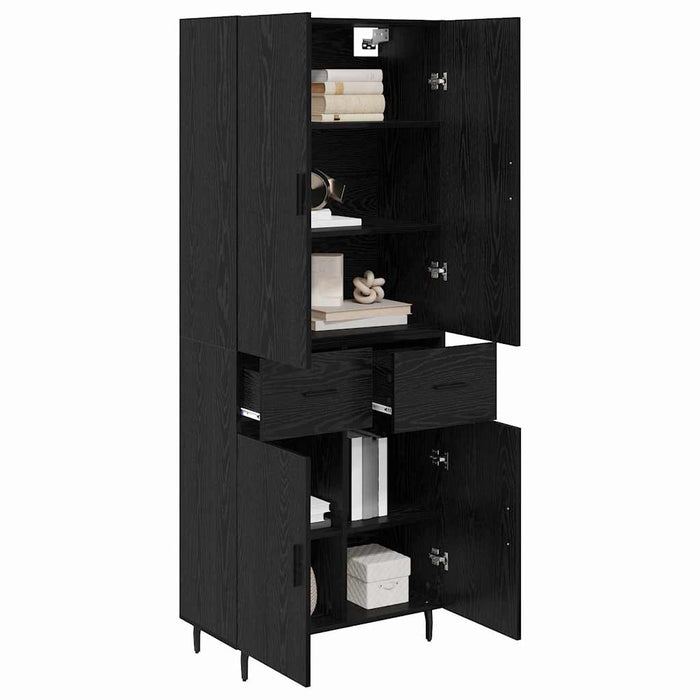 Bufet 2 pcs Stejar negru 69,5 x 34 x 180 cm Lemn compozit - WALTI WALTI