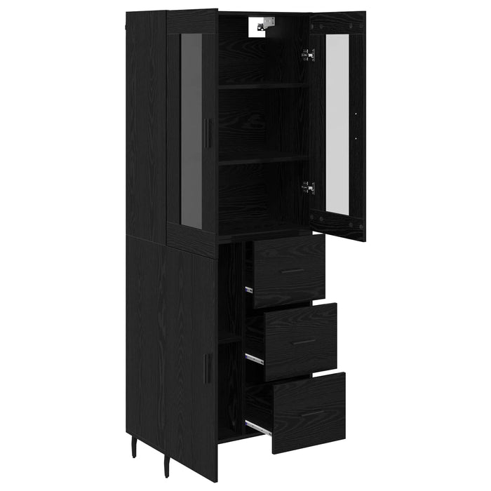 Bufet Pe perete Stejar Negru 69,5 x 34 x 180 cm Lemn compozit - WALTI WALTI