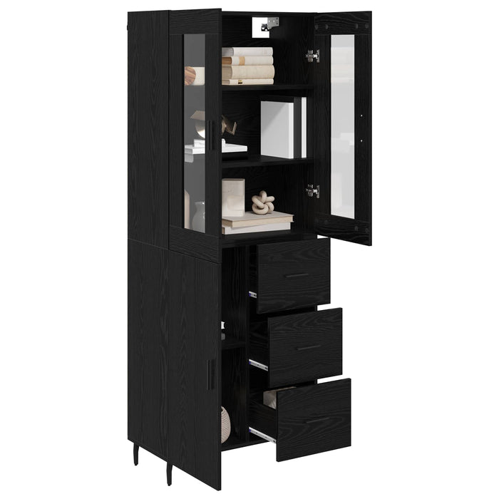 Bufet Pe perete Stejar Negru 69,5 x 34 x 180 cm Lemn compozit - WALTI WALTI