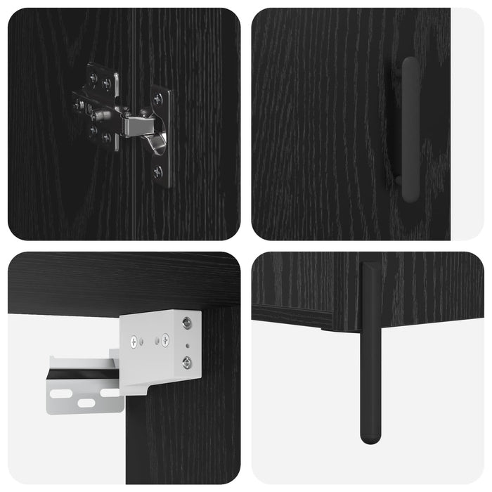 Bufet Pe perete Stejar Negru 69,5 x 34 x 180 cm Lemn compozit - WALTI WALTI