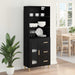 Bufet 2 pcs Stejar Negru 69,5 x 34 x 180 cm Lemn compozit - WALTI WALTI
