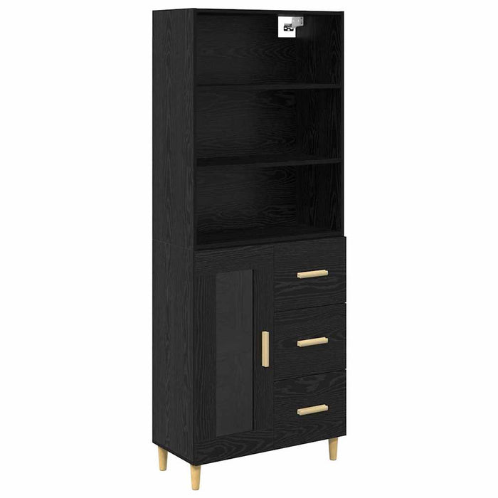 Bufet 2 pcs Stejar Negru 69,5 x 34 x 180 cm Lemn compozit - WALTI WALTI
