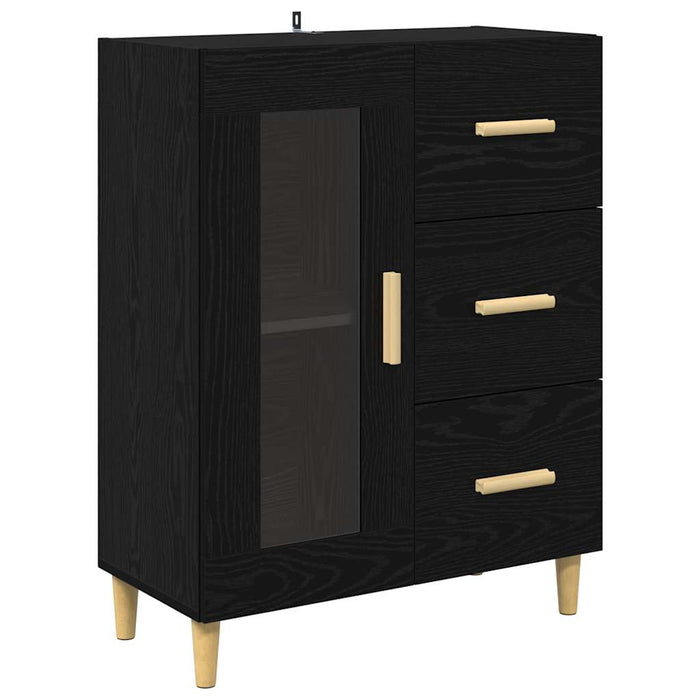 Bufet 2 pcs Stejar Negru 69,5 x 34 x 180 cm Lemn compozit - WALTI WALTI