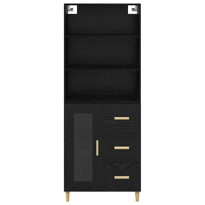 Bufet 2 pcs Stejar Negru 69,5 x 34 x 180 cm Lemn compozit - WALTI WALTI