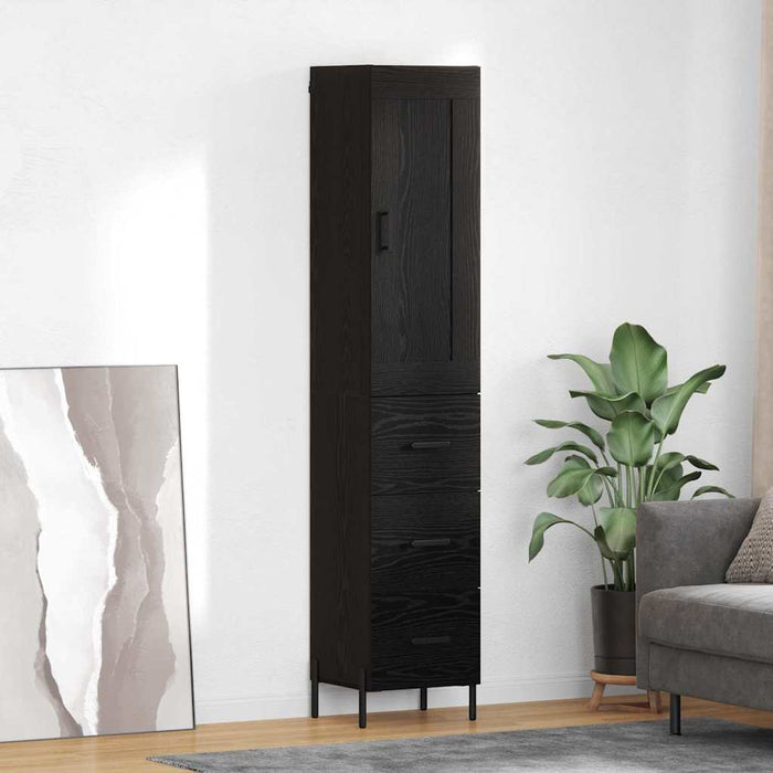 Bufet cu sertar Stejar Negru 34,5 x 34 x 180 cm Lemn compozit - WALTI WALTI