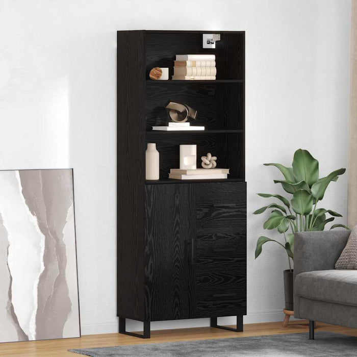 Bufet cu sertar 2 pcs Stejar Negru Lemn compozit - WALTI WALTI