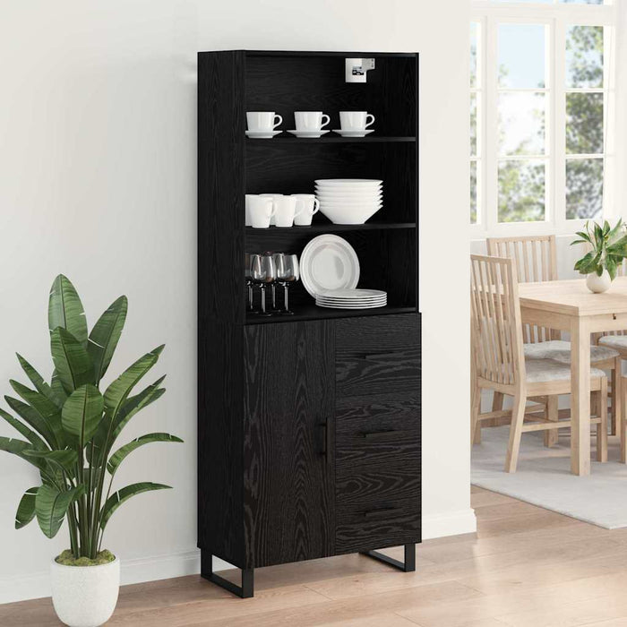 Bufet cu sertar 2 pcs Stejar Negru Lemn compozit - WALTI WALTI