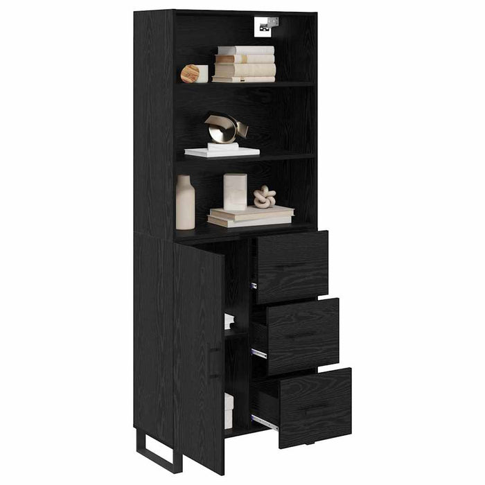 Bufet cu sertar 2 pcs Stejar Negru Lemn compozit - WALTI WALTI