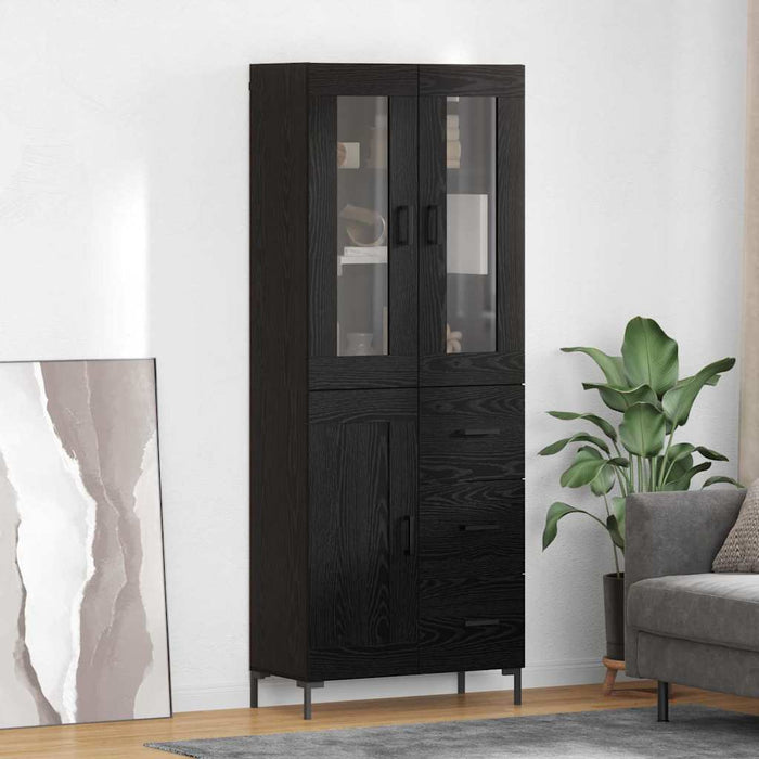 Bufet cu sertar 2 pcs Stejar Negru Lemn compozit - WALTI WALTI