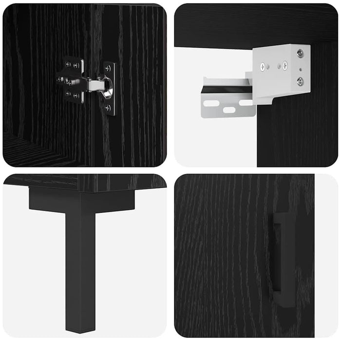 Bufet Pe perete 2 pcs Stejar Negru Lemn compozit - WALTI WALTI