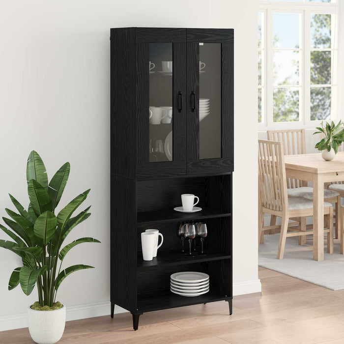 Bufet Pe perete Stejar Negru 69,5 x 34 x 180 cm Lemn compozit - WALTI WALTI
