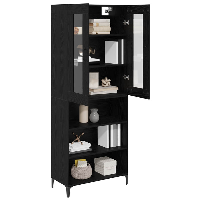 Bufet Pe perete Stejar Negru 69,5 x 34 x 180 cm Lemn compozit - WALTI WALTI