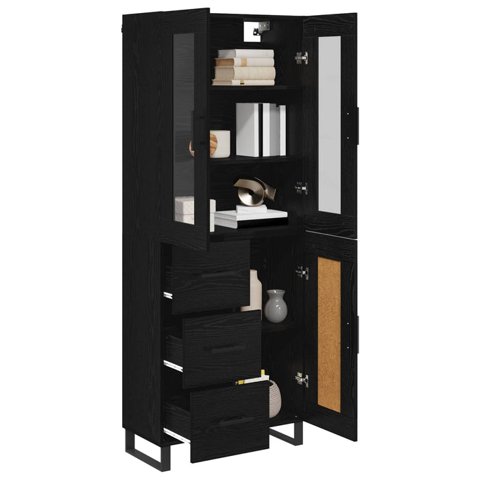 Bufet Pe perete Stejar Negru 69,5 x 34 x 180 cm Lemn compozit - WALTI WALTI