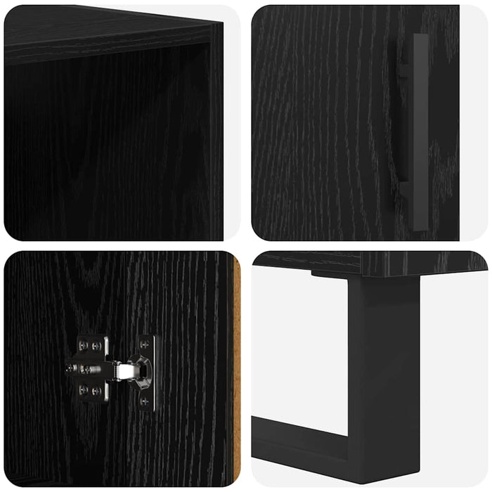 Bufet cu sertar 2 pcs Stejar Negru Lemn compozit - WALTI WALTI