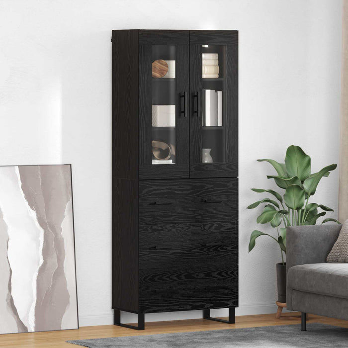 Bufet Pe perete Stejar Negru 69,5 x 34 x 180 cm Lemn compozit - WALTI WALTI