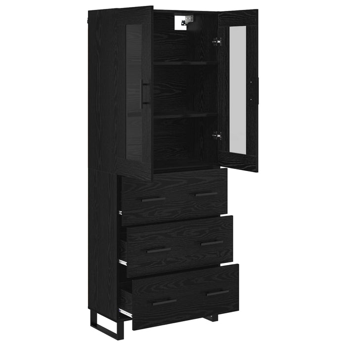 Bufet Pe perete Stejar Negru 69,5 x 34 x 180 cm Lemn compozit - WALTI WALTI