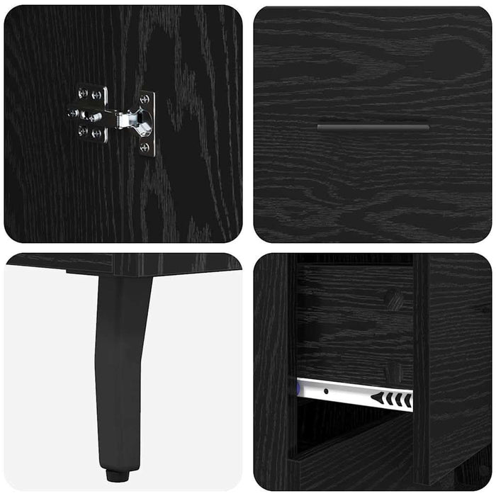 Bufet 2 pcs Stejar negru 69,5 x 34 x 180 cm Lemn compozit - WALTI WALTI