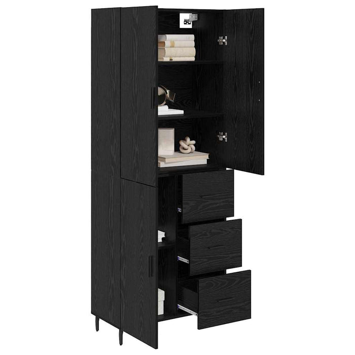Bufet 2 pcs Stejar negru 69,5 x 34 x 180 cm Lemn compozit - WALTI WALTI