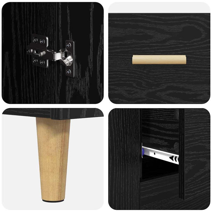 Bufet cu sertar Stejar Negru 34,5 x 34 x 180 cm Lemn compozit - WALTI WALTI