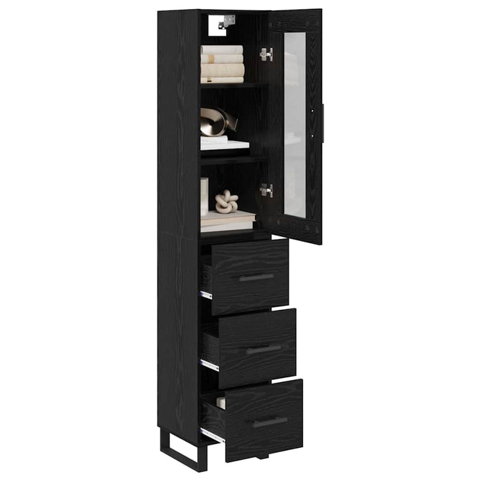 Bufet cu sertar Stejar Negru 69,5 x 34 x 180 cm Lemn compozit - WALTI WALTI