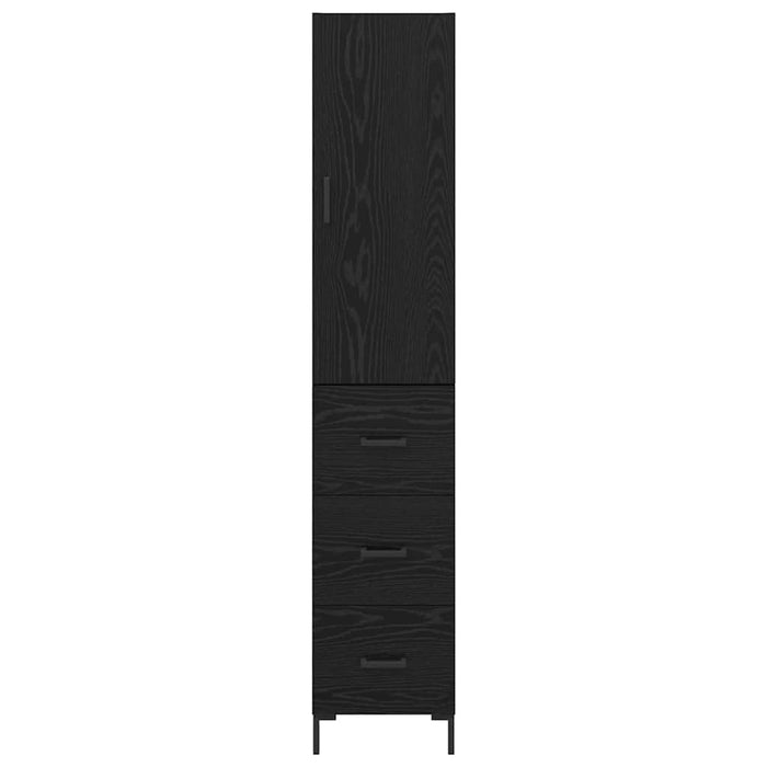 Bufet Pe perete cu sertar 2 pcs Stejar Negru Lemn compozit - WALTI WALTI