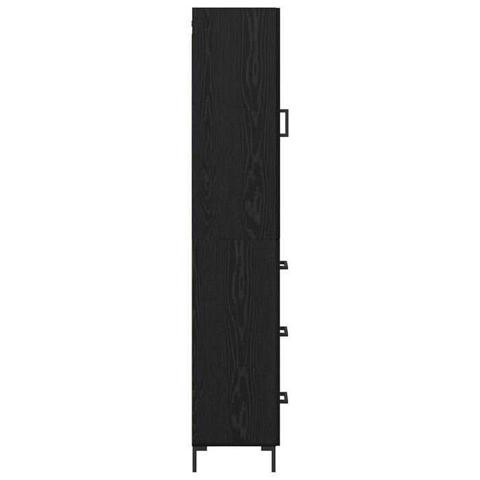 Bufet Pe perete cu sertar 2 pcs Stejar Negru Lemn compozit - WALTI WALTI