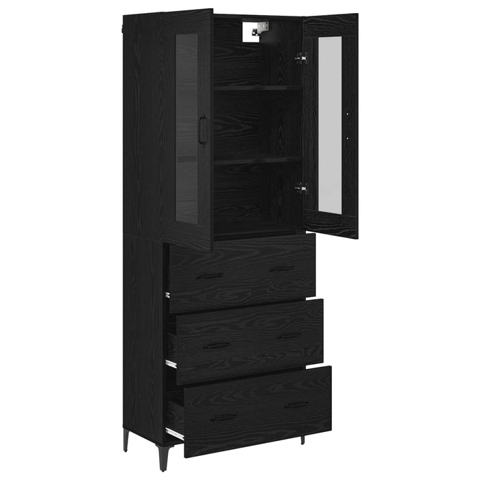 Bufet Pe perete Stejar Negru 69,5 x 34 x 180 cm Lemn compozit - WALTI WALTI