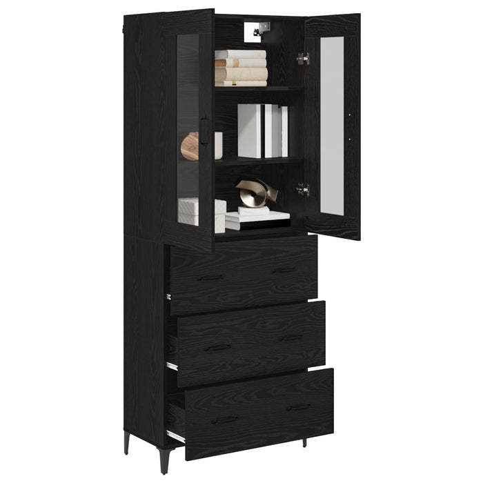 Bufet Pe perete Stejar Negru 69,5 x 34 x 180 cm Lemn compozit - WALTI WALTI