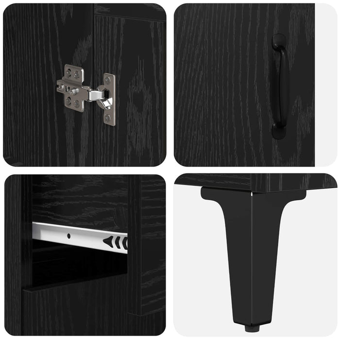 Bufet Pe perete Stejar Negru 69,5 x 34 x 180 cm Lemn compozit - WALTI WALTI