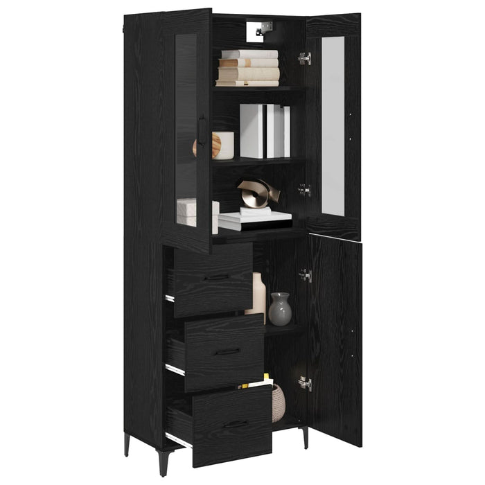 Bufet Pe perete Stejar Negru 69,5 x 34 x 180 cm Lemn compozit - WALTI WALTI