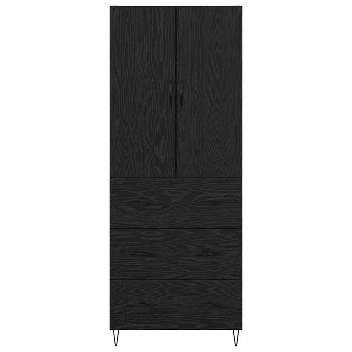 Bufet Pe perete cu sertar 2 pcs Stejar Negru Lemn compozit - WALTI WALTI