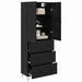 Bufet Pe perete cu sertar 2 pcs Stejar Negru Lemn compozit - WALTI WALTI