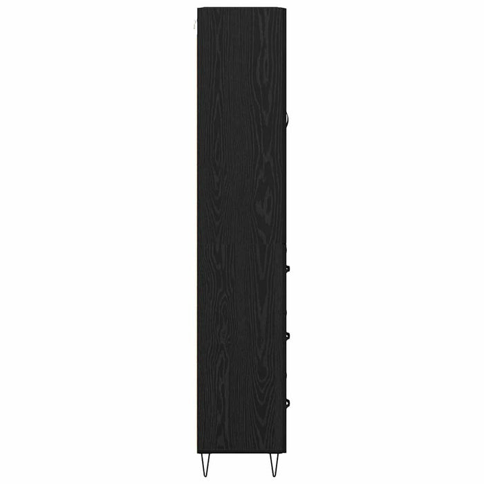 Bufet Pe perete cu sertar 2 pcs Stejar Negru Lemn compozit - WALTI WALTI