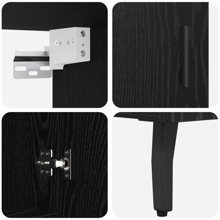 Bufet 2 pcs Stejar Negru Lemn compozit - WALTI WALTI