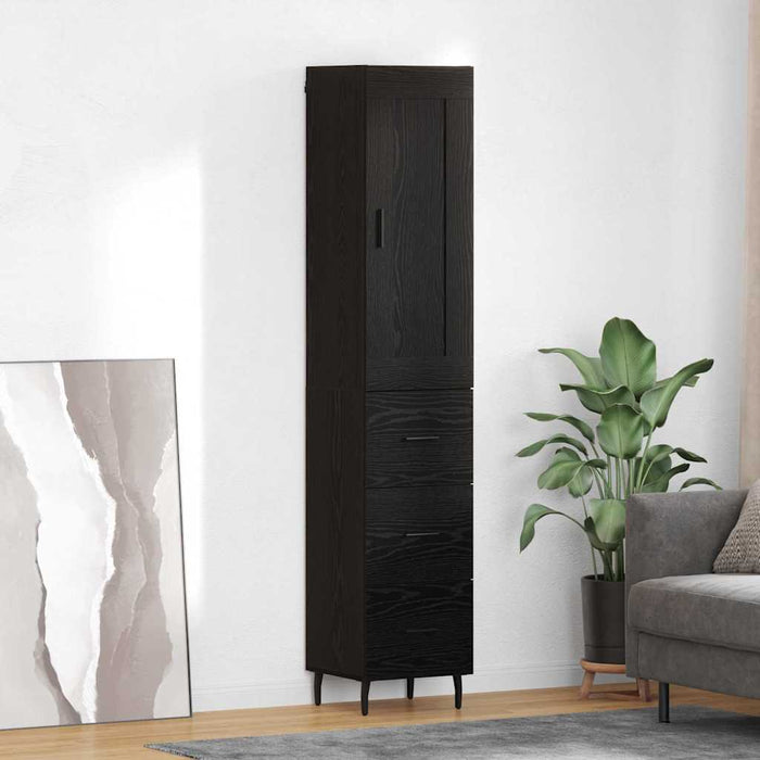 Bufet cu sertar Stejar Negru 34,5 x 34 x 180 cm Lemn compozit - WALTI WALTI