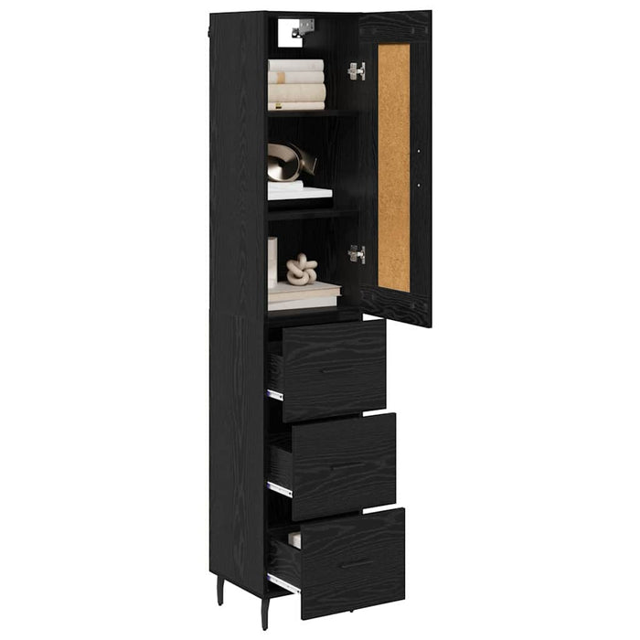 Bufet cu sertar Stejar Negru 34,5 x 34 x 180 cm Lemn compozit - WALTI WALTI