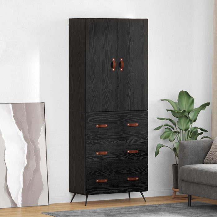 Bufet Pe perete Stejar Negru 69,5 x 34 x 180 cm Lemn compozit - WALTI WALTI