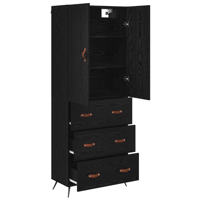 Bufet Pe perete Stejar Negru 69,5 x 34 x 180 cm Lemn compozit - WALTI WALTI