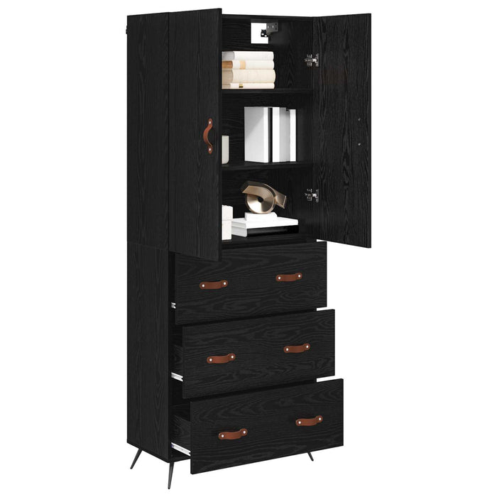 Bufet Pe perete Stejar Negru 69,5 x 34 x 180 cm Lemn compozit - WALTI WALTI