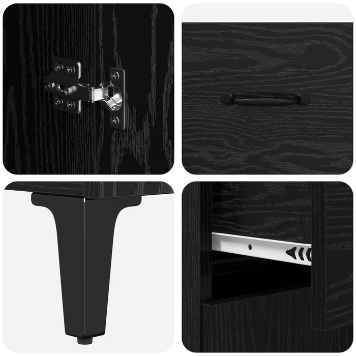 Bufet Pe perete Stejar Negru 69,5 x 34 x 180 cm Lemn compozit - WALTI WALTI