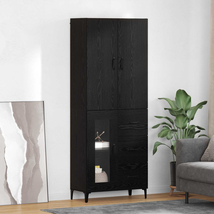 Bufet Pe perete Stejar Negru 69,5 x 34 x 180 cm Lemn compozit - WALTI WALTI