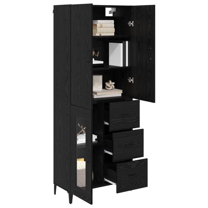 Bufet Pe perete Stejar Negru 69,5 x 34 x 180 cm Lemn compozit - WALTI WALTI