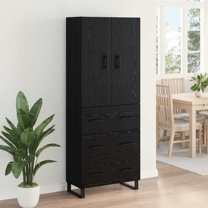 Bufet cu sertar 2 pcs Stejar Negru Lemn Stratificat și Sticlă - WALTI WALTI