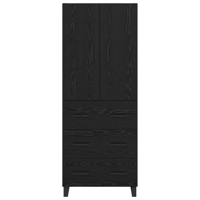 Bufet cu sertar 2 pcs Stejar Negru Lemn Stratificat și Sticlă - WALTI WALTI