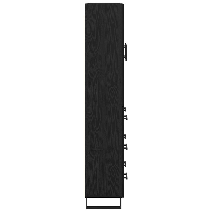 Bufet cu sertar 2 pcs Stejar Negru Lemn Stratificat și Sticlă - WALTI WALTI